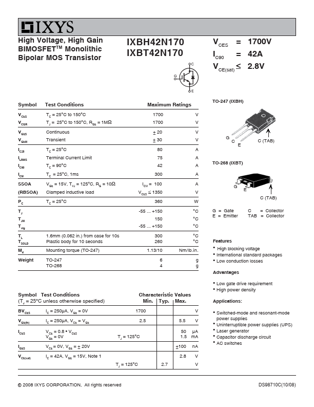 IXBT42N170