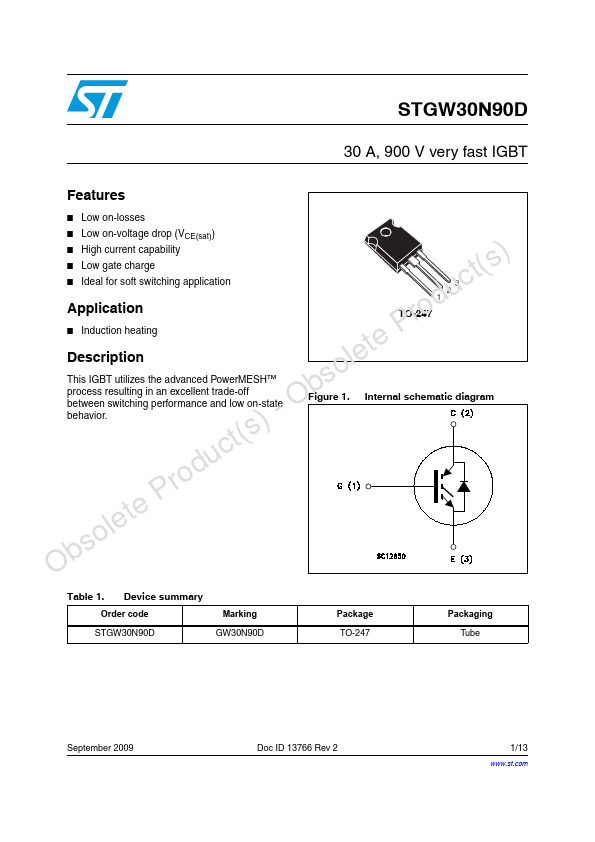 STGW30N90D