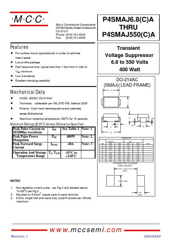 P4SMAJ16CA