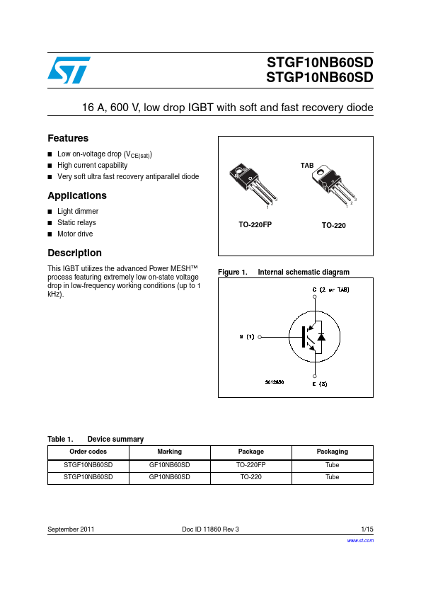 STGP10NB60SD