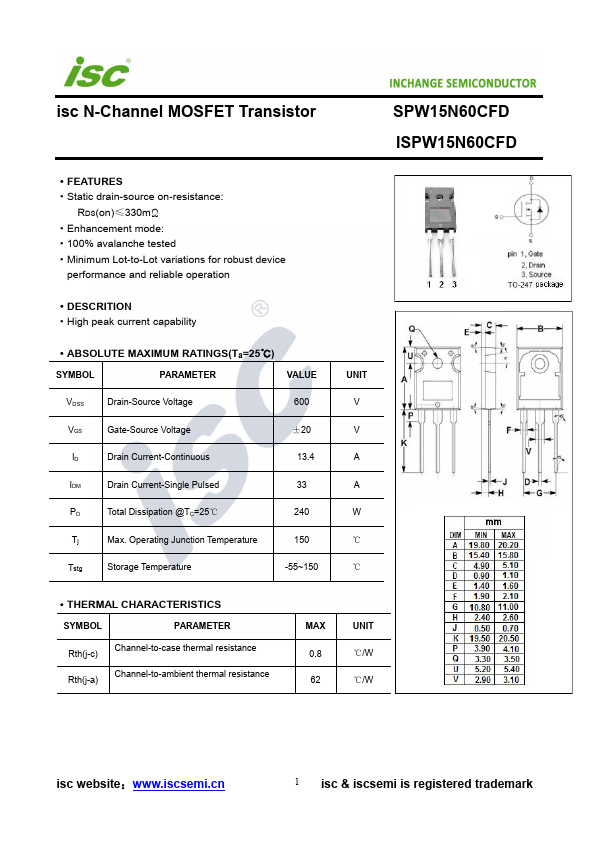 SPW15N60CFD