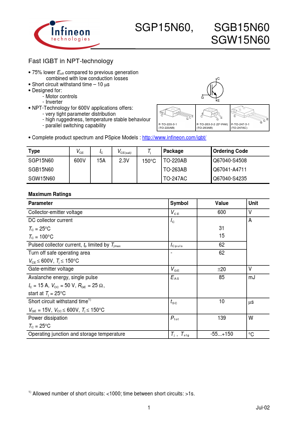 SGB15N60