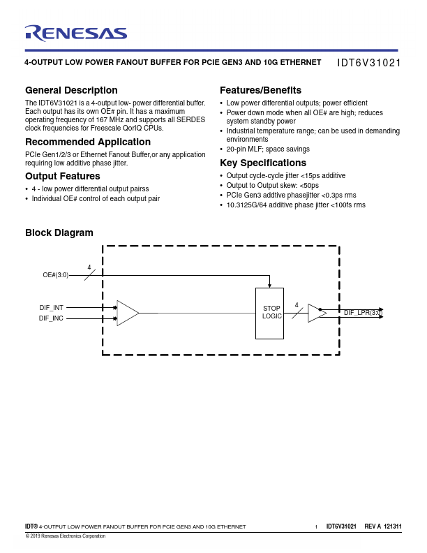 IDT6V31021