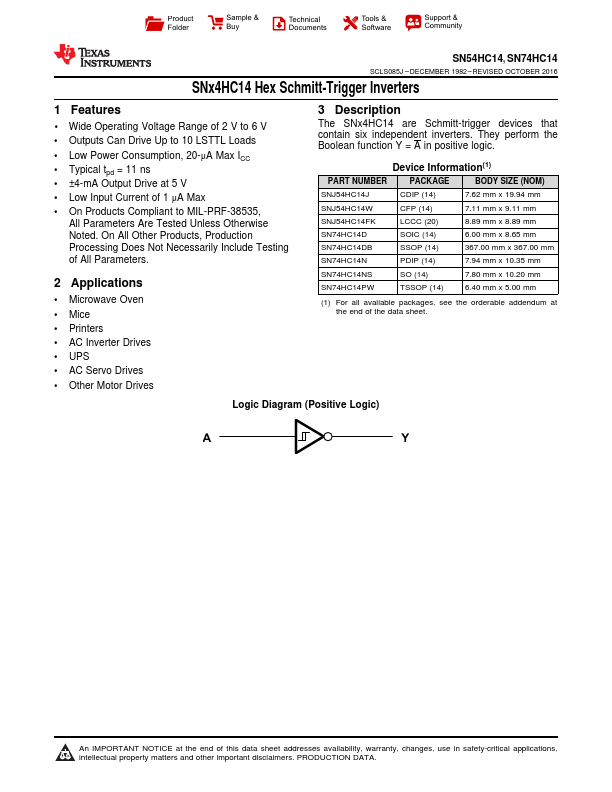 SNJ54HC14J