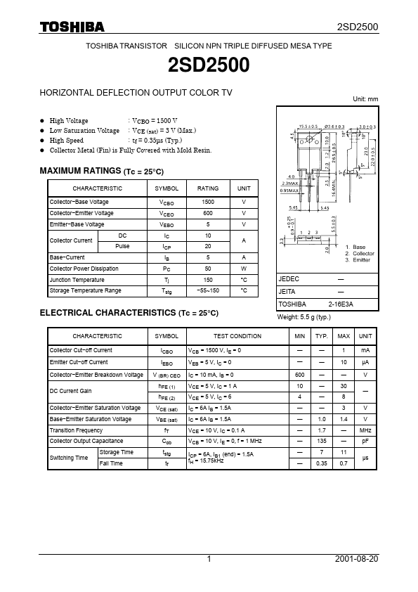 2SD2500