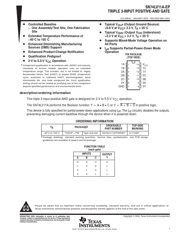 SN74LV11A-EP