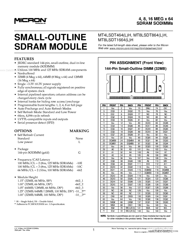 MT8LSDT1664LH