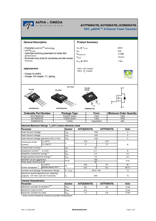 AOTF600A70L