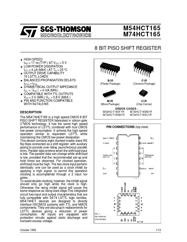 M54HCT165