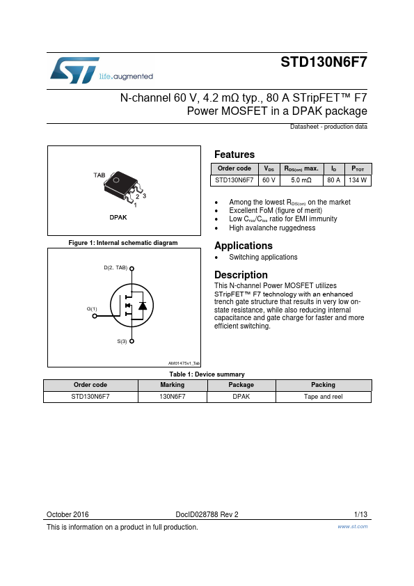 STD130N6F7