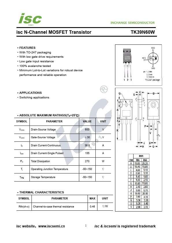 TK39N60W