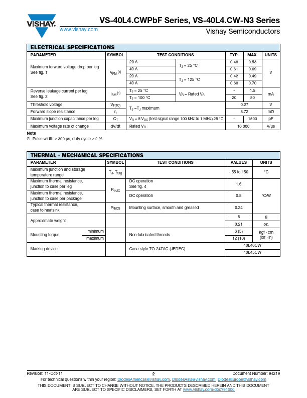 VS-40L45CWPbF