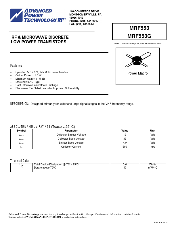 MRF553G