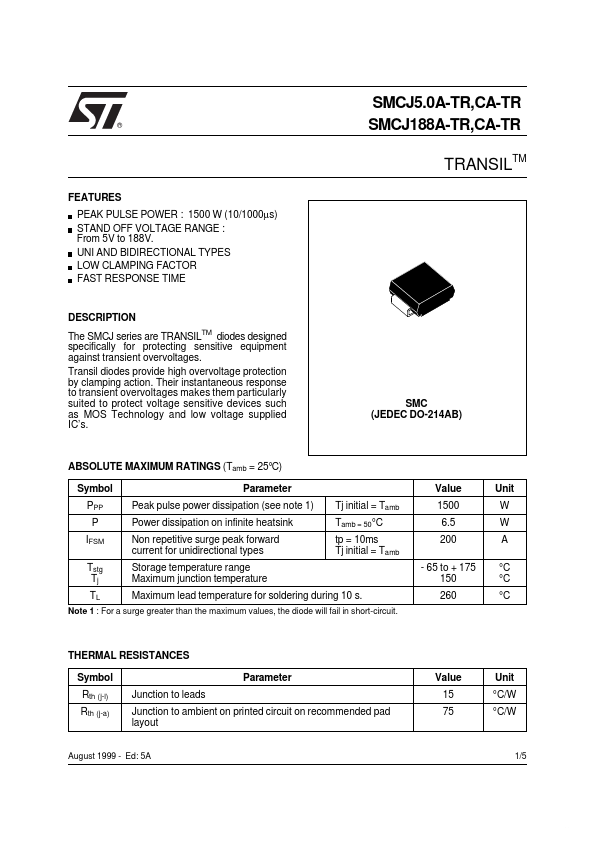 SMCJ188A-TR