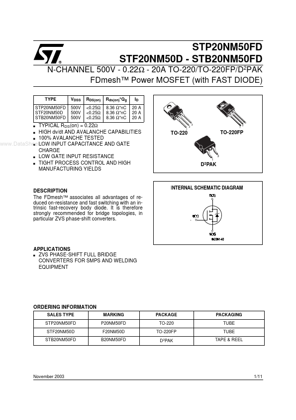 STF20NM50D