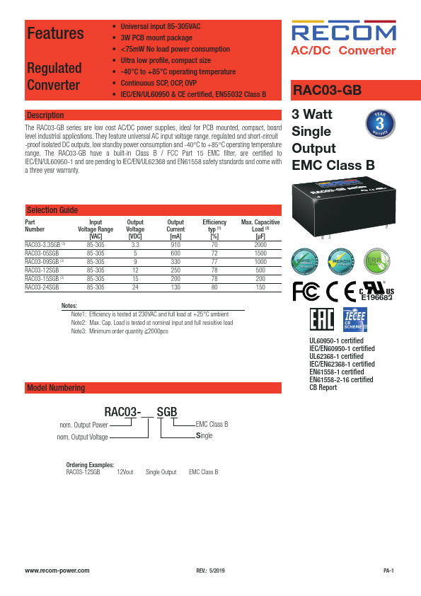 RAC03-3.3SGB