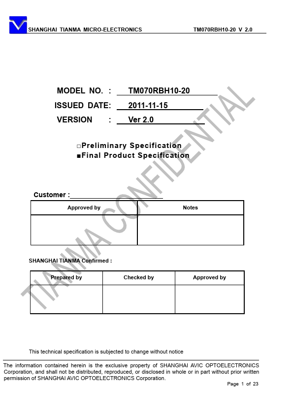 TM070RBH10-20