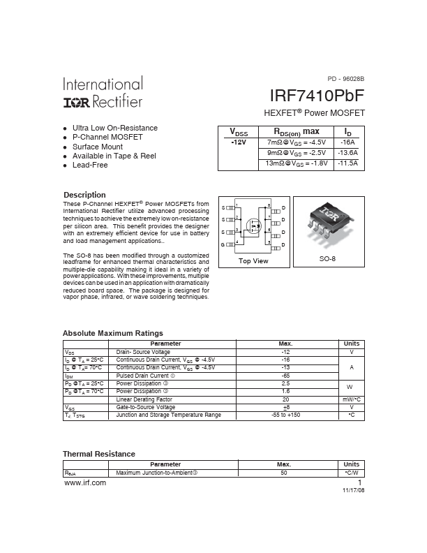 IRF7410PBF