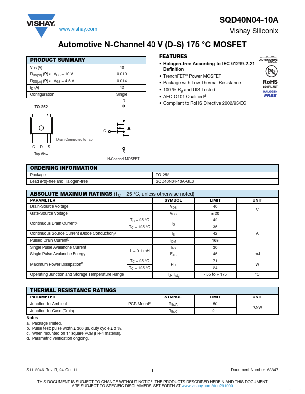 SQD40N04-10A