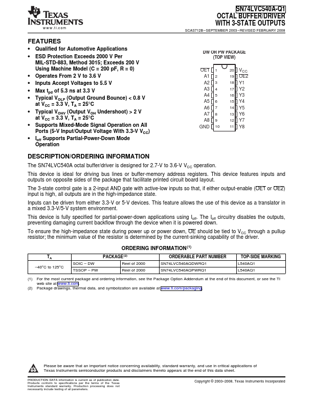 SN74LVC540A-Q1