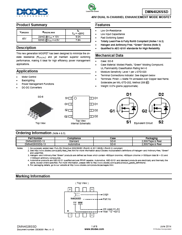 DMN4026SSD