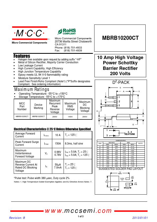 MBRB10200CT