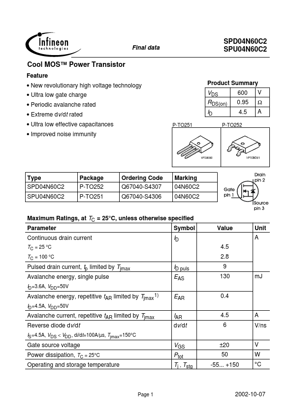 SPD04N60C2