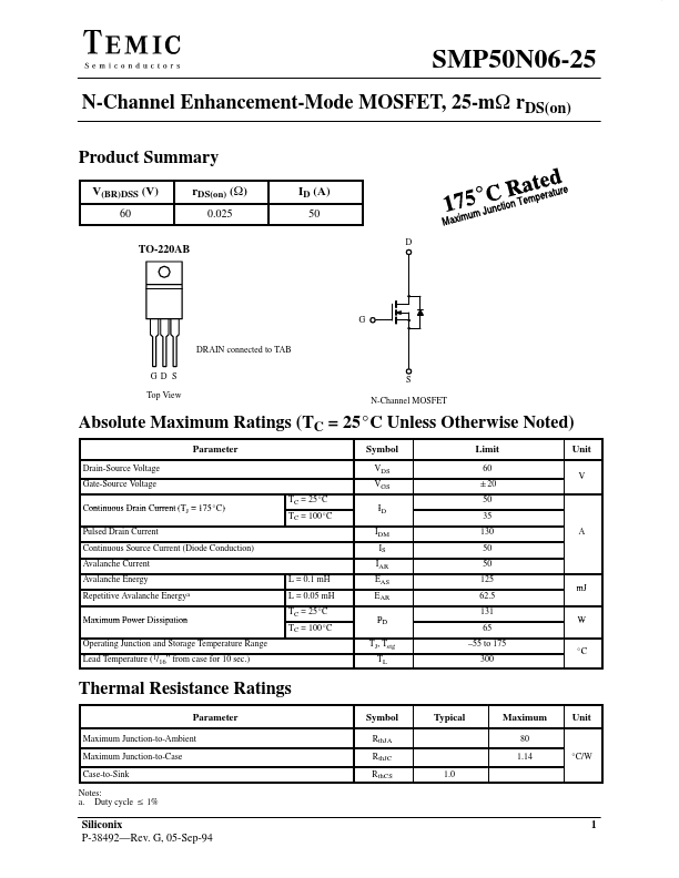 SMP50N06-25