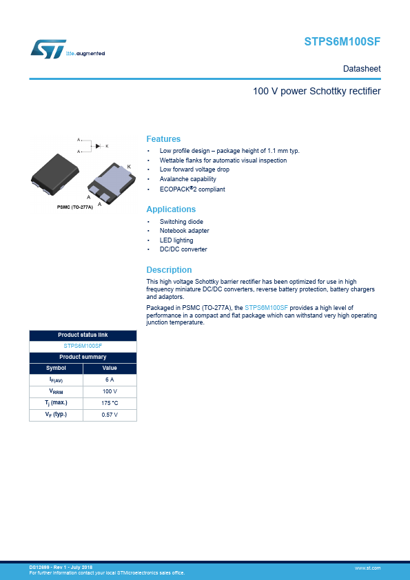 STPS6M100SF