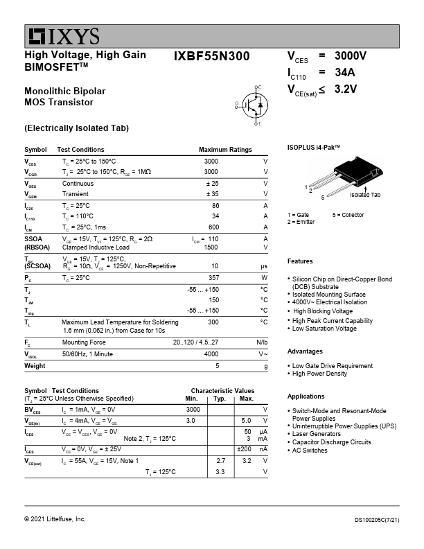 IXBF55N300