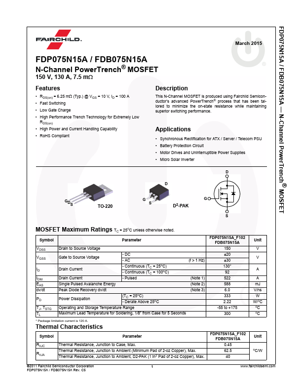 FDP075N15A