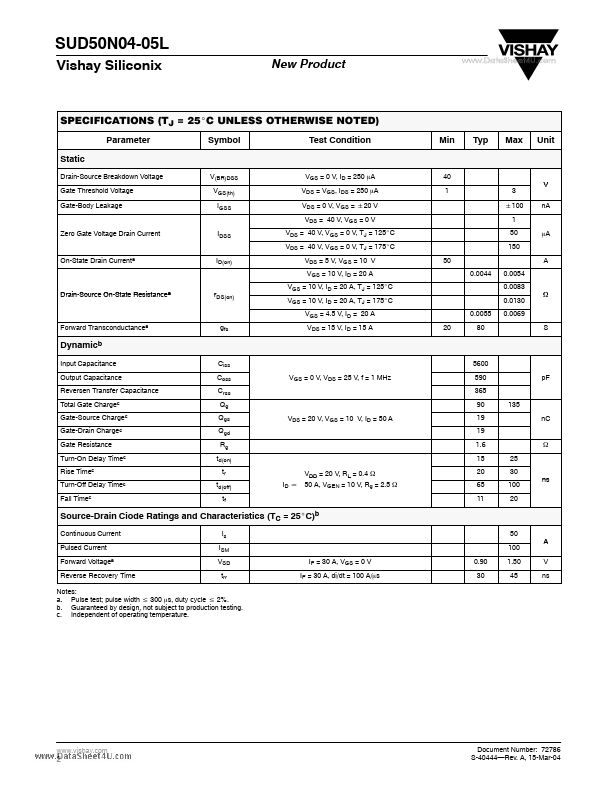 SUD50N04-05L