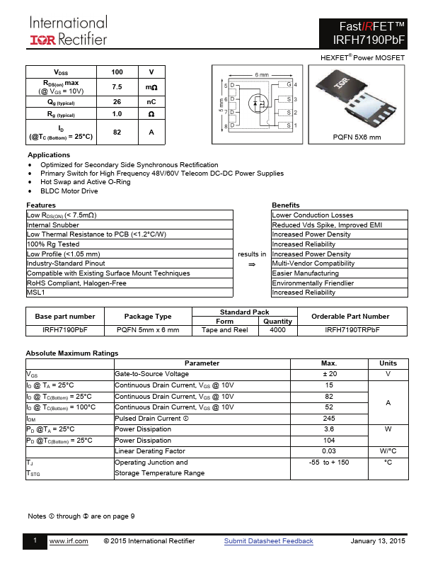 IRFH7190PBF