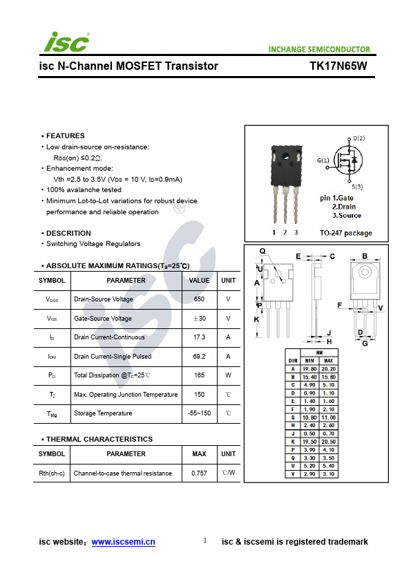 TK17N65W