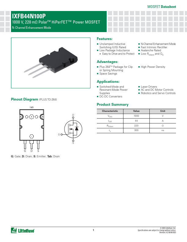 IXFB44N100P