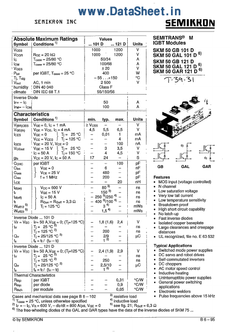 SKM50GAL121D