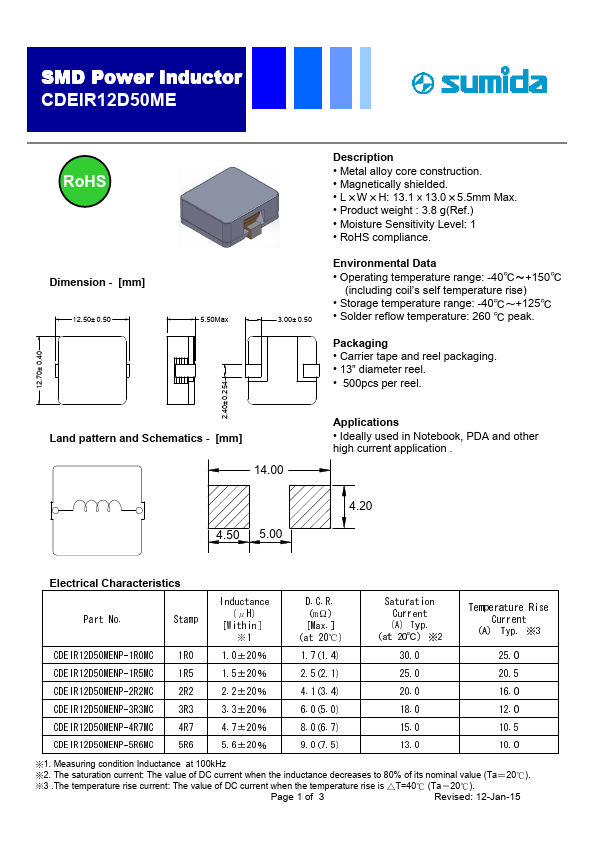 CDEIR12D50MENP-3R3MC