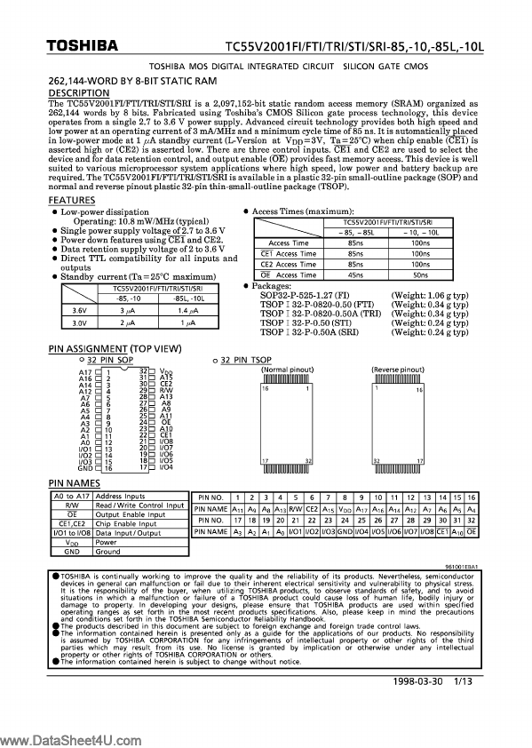 TC55V2001FTI-10L