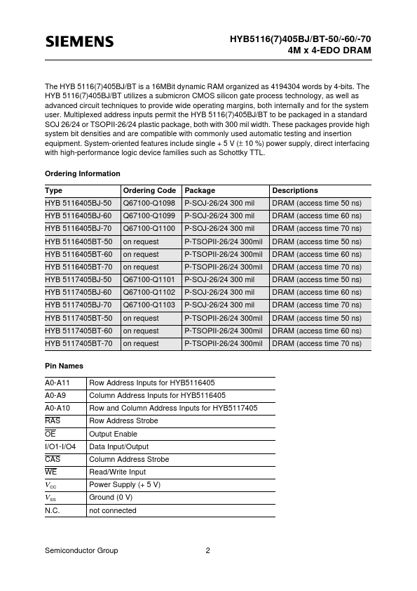 HYB5116405BJ-70