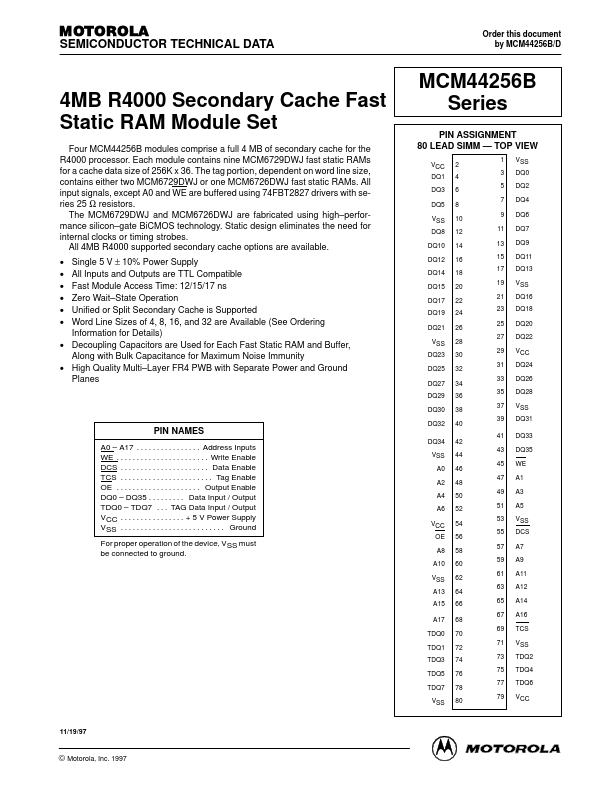 MCM44A256B