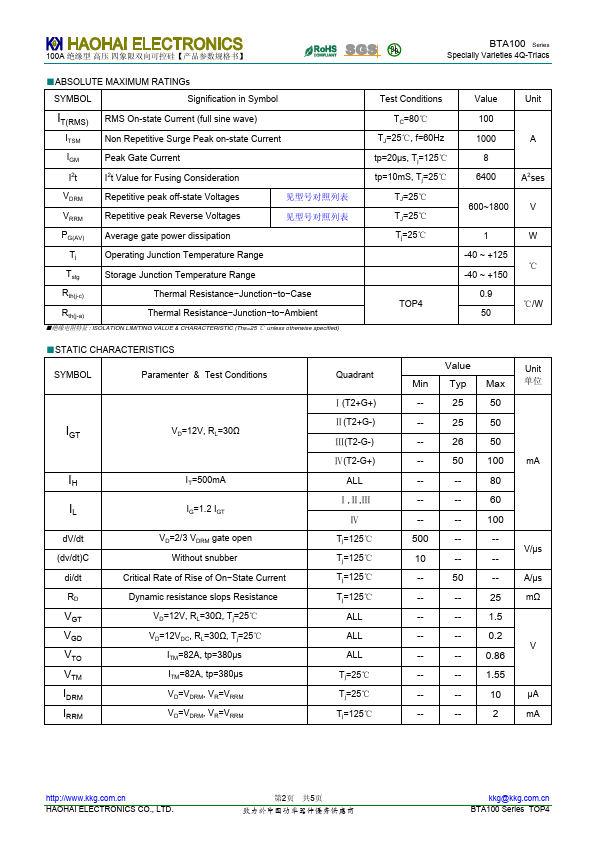 BTA100-800B