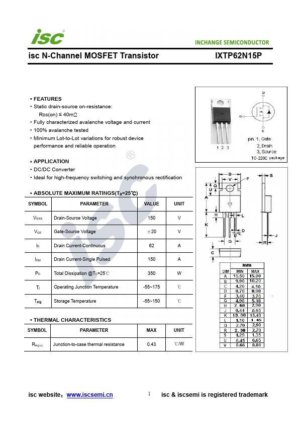 IXTP62N15P