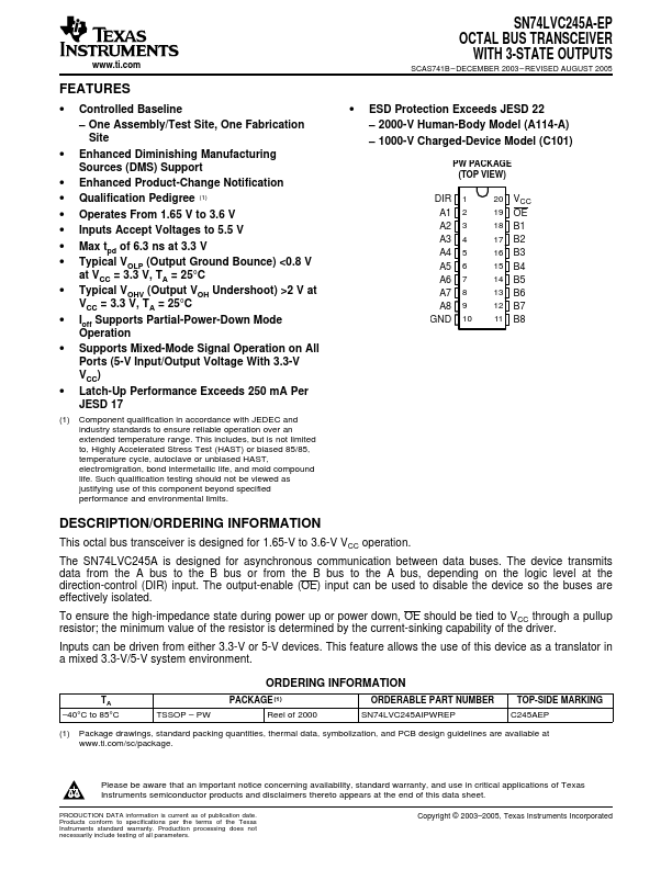 SN74LVC245A-EP