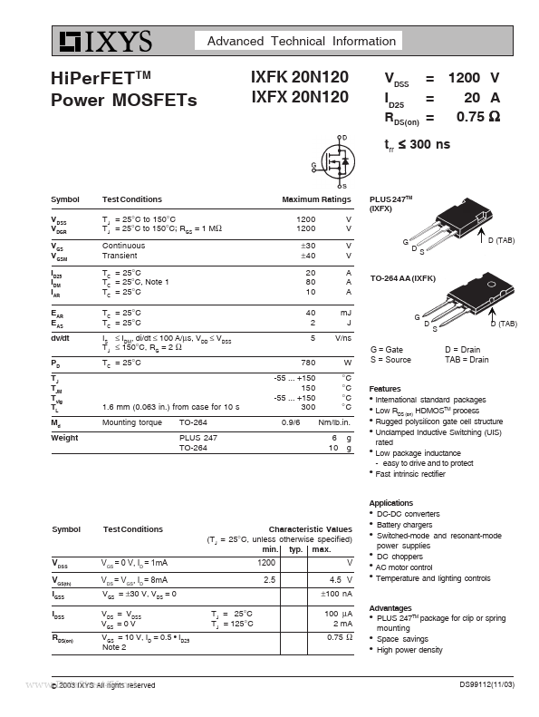 IXFK20N120