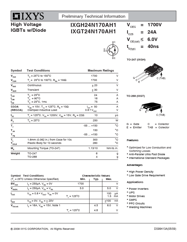 IXGT24N170AH1