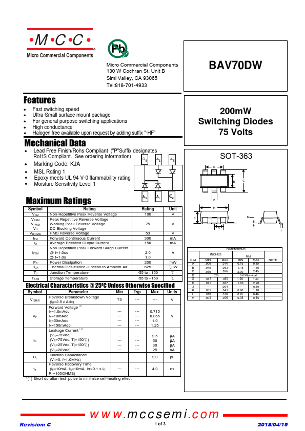 BAV70DW