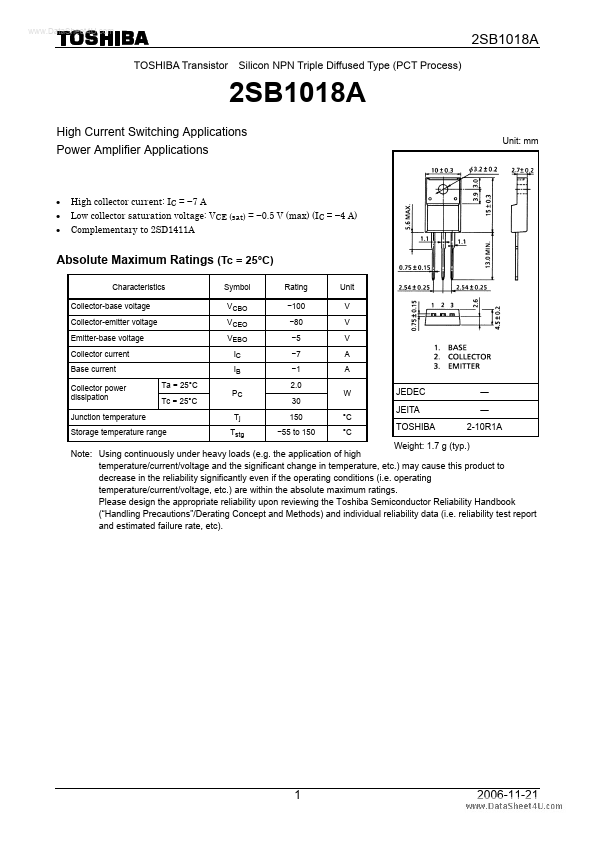 2SB1018A