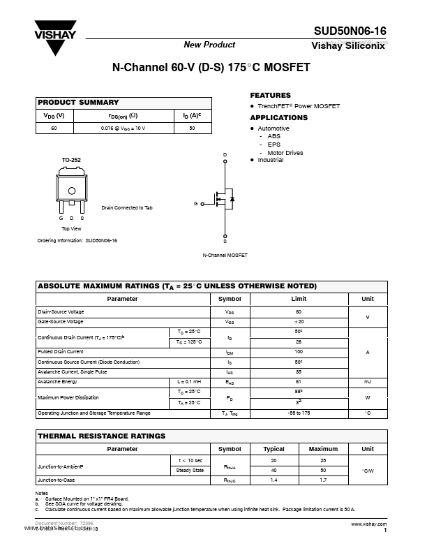 SUD50N06-16