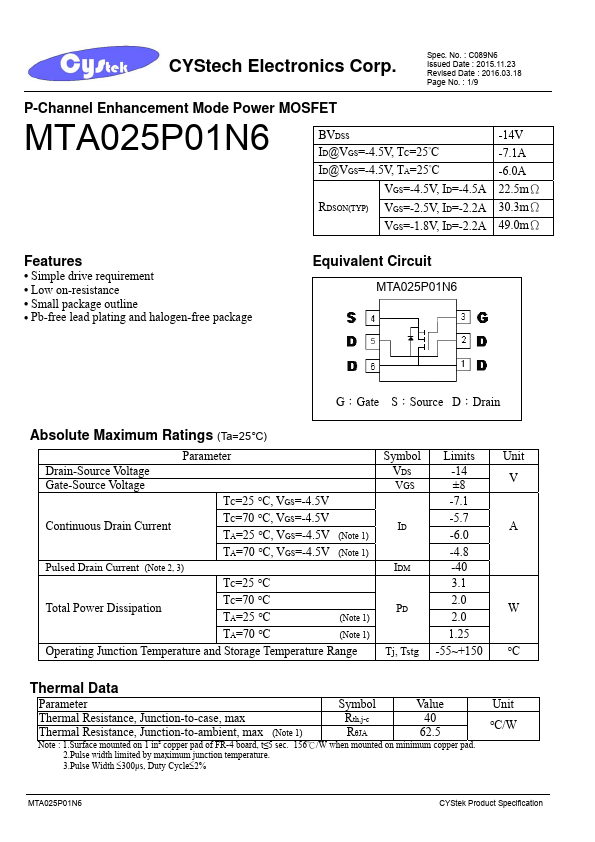 MTA025P01N6