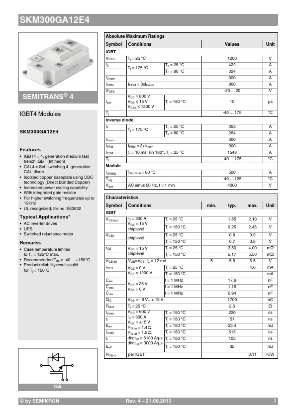 SKM300GA12E4